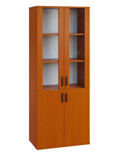 LN 5 - 7DS kancelářská skříň, 4-dveřová/prosklená, 1822x720x400, třešeň šumavská